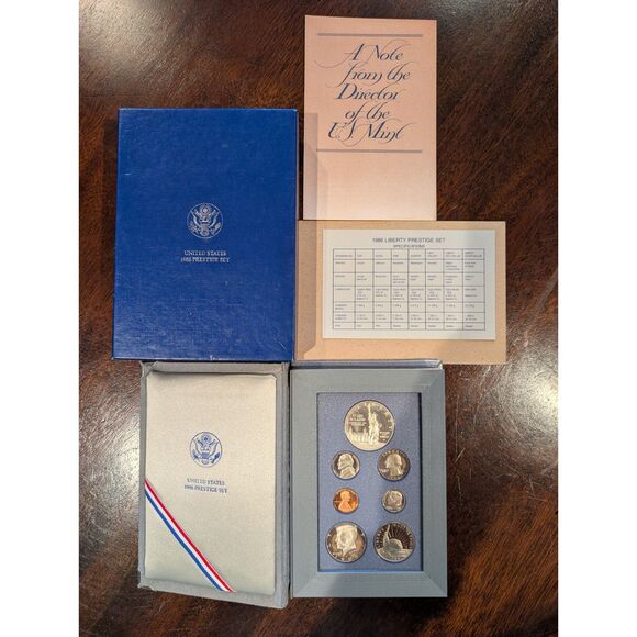 Us Mint Other - 1986 U.S. Mint Prestige Set –Statue of Liberty Centennial – Silver & Half Dollar